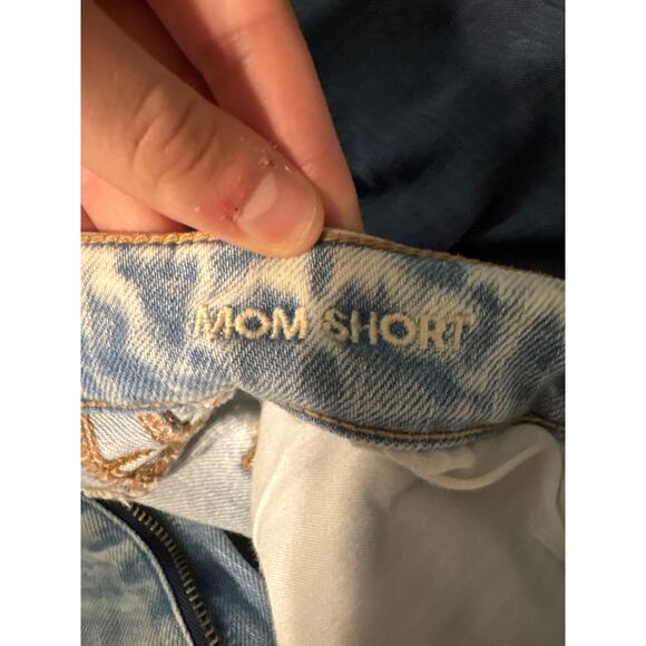 American Eagle Distressed Blue Mom Jean Shorts Women's Size 0 - Picture 3 of 4